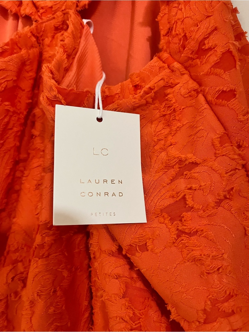 NWT Lauren Conrad Orange floral print blouse - Picture 4 of 6